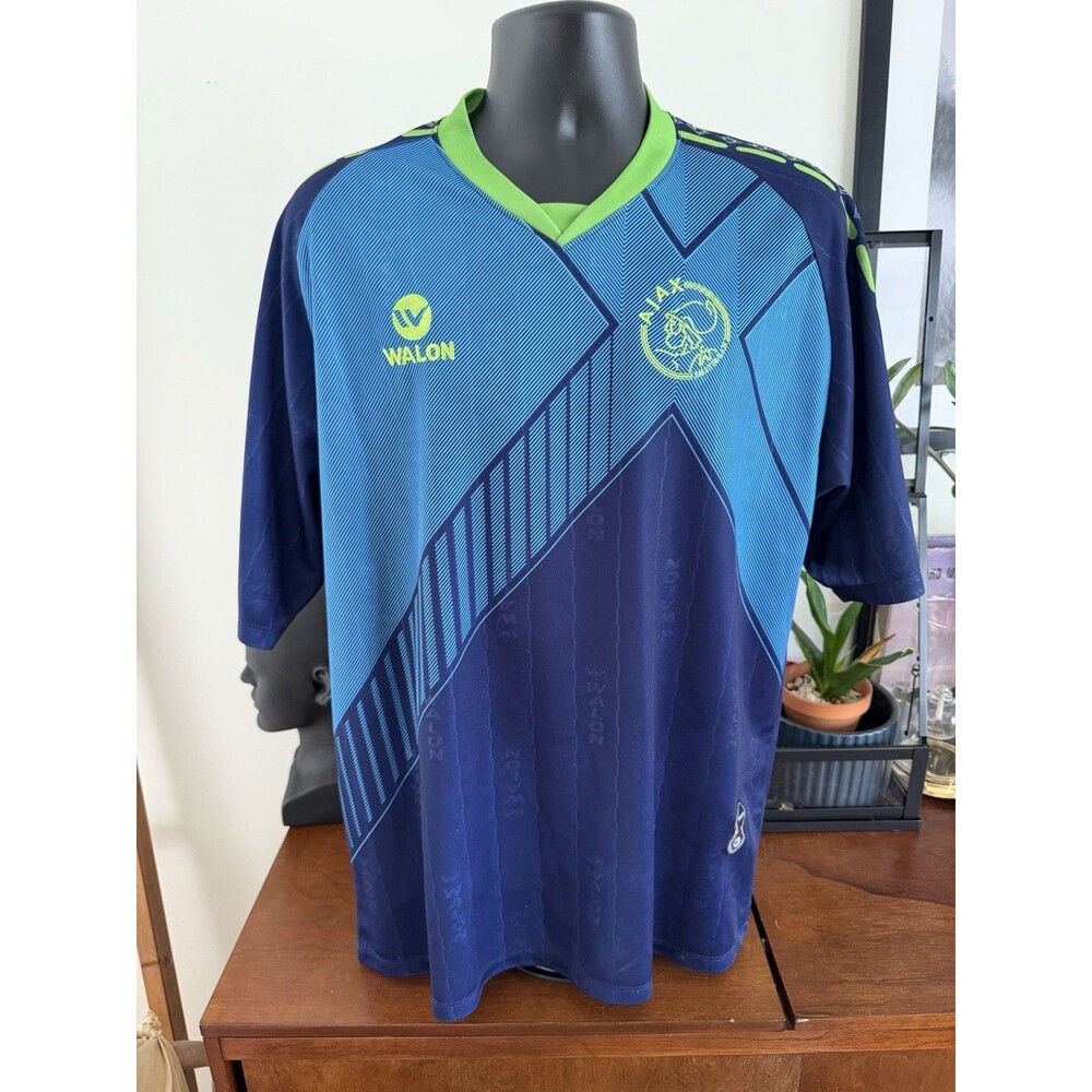 Vintage Ajax Amsterdam Walon Soccer Jersey Football Shirt Blue Green XL RARE
